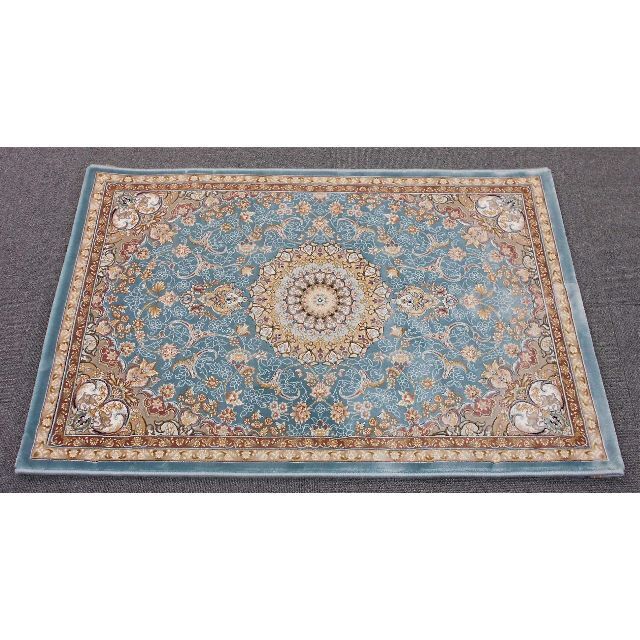 再入荷！225万ノット、超高密度織！イラン産絨毯 60×90cm‐201651 インテリア/住まい/日用品のラグ/カーペット/マット(カーペット)の商品写真