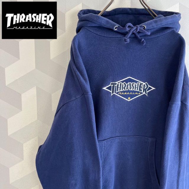 2022新生活 80s JERZEES THRASHER スラッシャー パーカー ネイビー L