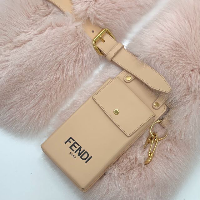 FENDI(フェンディ)の6345 フェンディ ファー ケース ベルト マキシストール ピンク レディースのファッション小物(マフラー/ショール)の商品写真