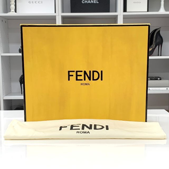 フェンディ FENDI ファー レザー ピンク レッド ロゴ ベルト ティペット マフラー