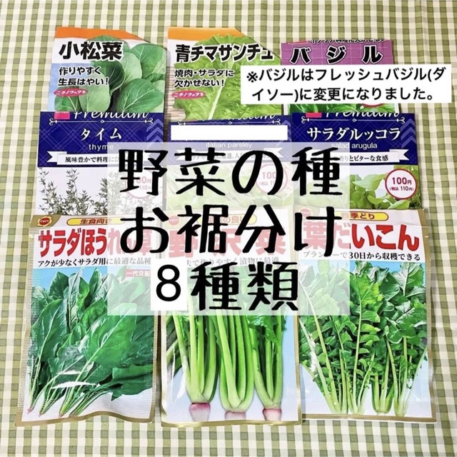 ＊野菜の種 お裾分け 8種類 各20粒＋α 食品/飲料/酒の食品(野菜)の商品写真