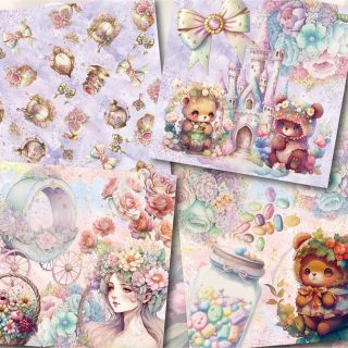 フローラルプリンセス折り紙デザインペーパー24種の通販 by nene♡|ラクマ