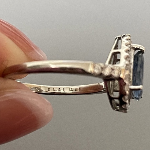 サンタマリア アクアマリン ダイヤモンド取り巻きリング　美品 レディースのアクセサリー(リング(指輪))の商品写真
