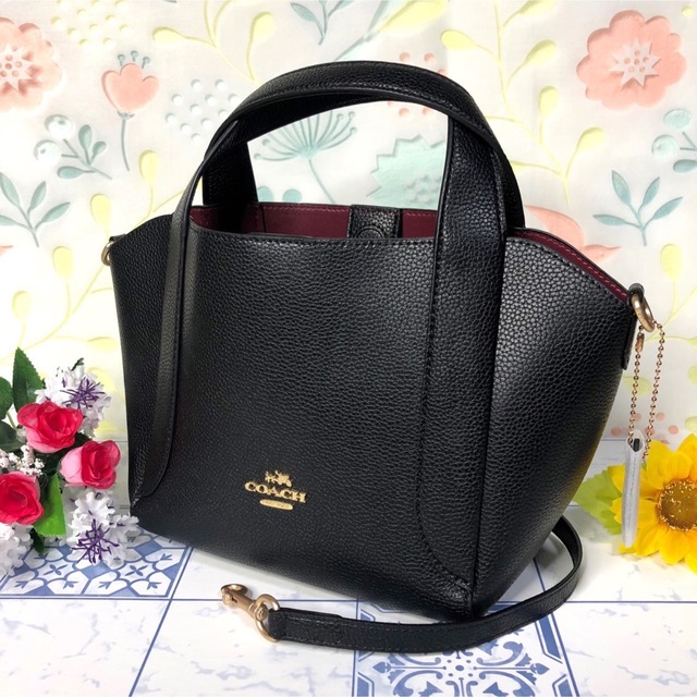 コーチ ハンドバッグ シンプル ブラック ショルダー 【新品】 予約特典