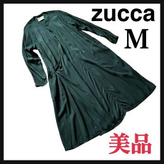 美品★ZUCCaズッカ/ラップワンピース/体型カバー/羽織/スナップ/緑/M