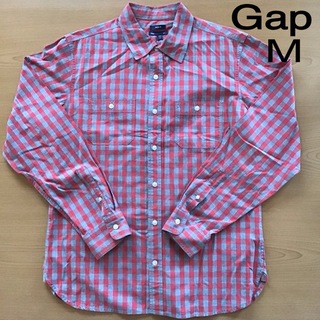 ギャップ(GAP)のGAP ギャップ メンズ 長袖シャツ チェック柄 カジュアル 赤 グレー M(シャツ)