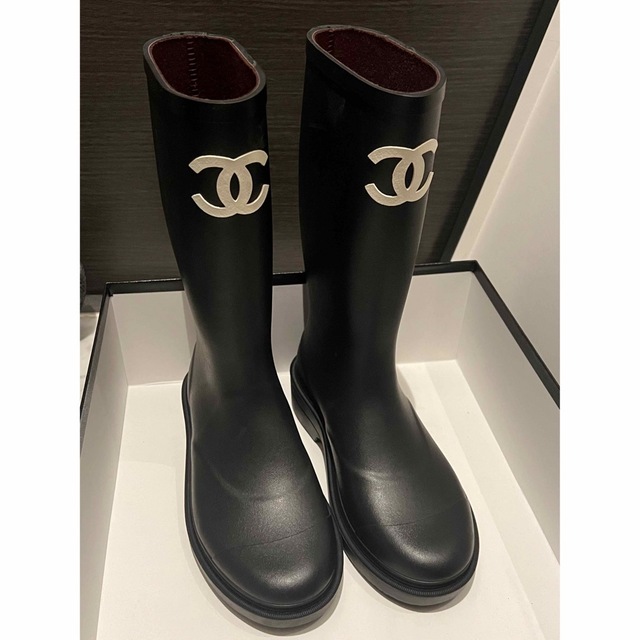 人気商品!】 新作2022/23 ラバー CHANEL シャネル レインブーツ36
