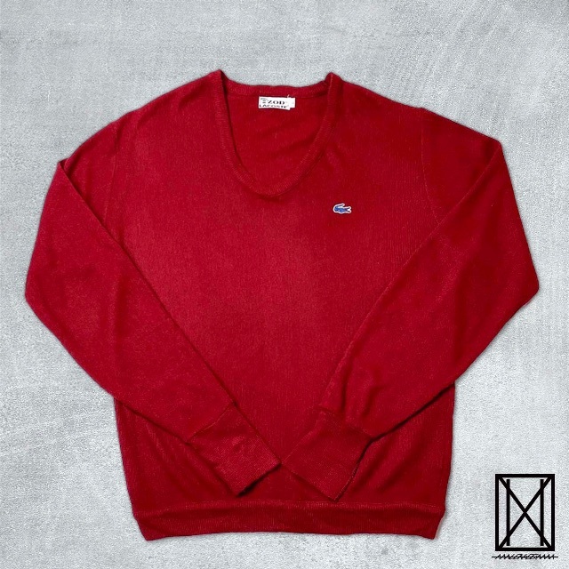 70s IZOD LACOSTE アイゾッドラコステ 糸巻きタグ Vネックニット