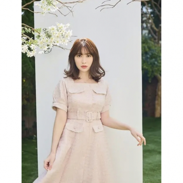 Her lip to(ハーリップトゥ)のherlipto Classic Tweed Belted Dress レディースのワンピース(ロングワンピース/マキシワンピース)の商品写真