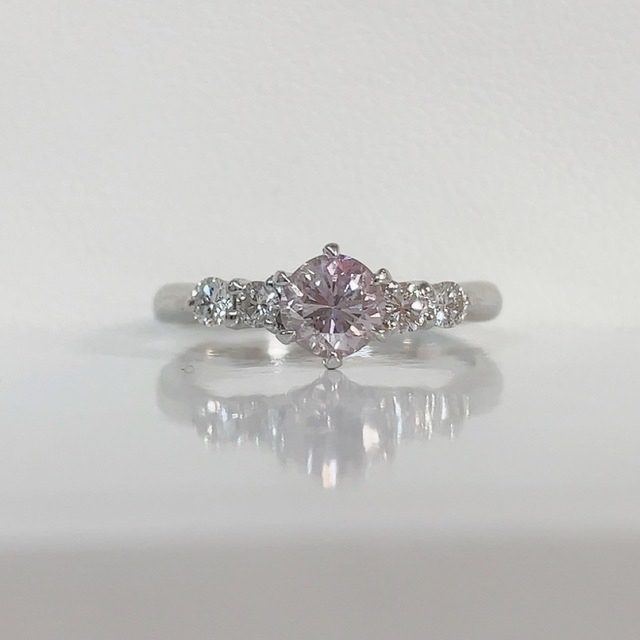 【希少】天然ピンクダイヤモンド FLP  0.456ct リング レディースのアクセサリー(リング(指輪))の商品写真