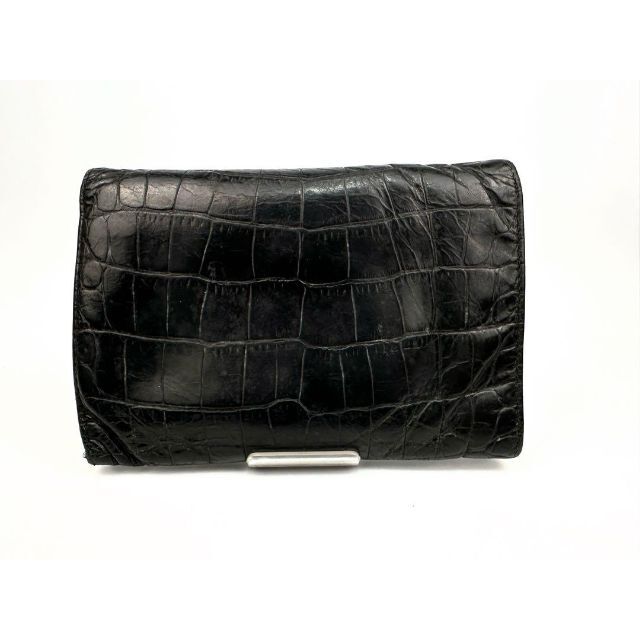 美品】PRADA 3つ折り財布 1m0170 金ロゴ シボ革 ブラック-