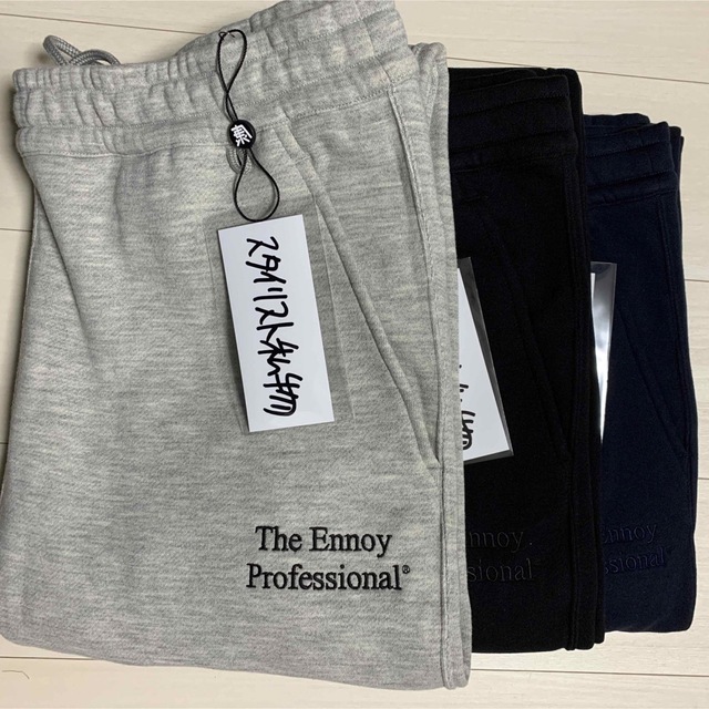 Ennoy】スタイリスト私物 SWEAT PANTS NAVY/XL黒刺繍-