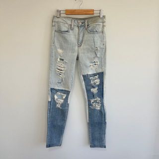 アメリカンイーグル(American Eagle)のアメリカンイーグル タグ付き ダメージ ジーンズ スキニー パッチワーク (デニム/ジーンズ)