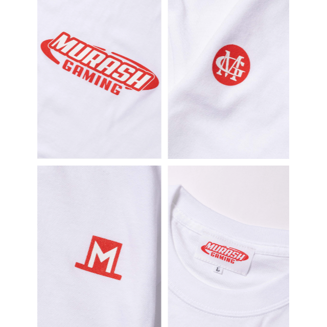 新品 M MURASH GAMING ロゴ ムラッシュ Tシャツ ステッカー 白