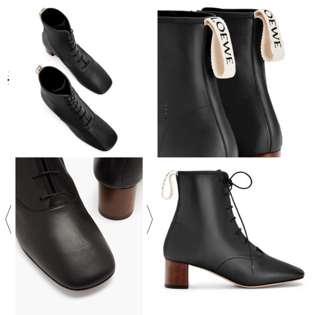 Loewe ロエベ ラムスキン ソフト レースアップ アンクル ブーツ 36 65