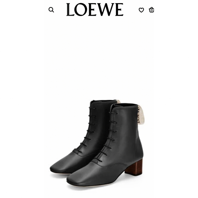 Loewe ロエベ ラムスキン ソフト レースアップ アンクル ブーツ 36 65