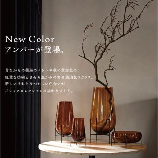 アクタス(ACTUS)の新品未使用品　Mサイズ　花びん 花瓶 イシャスベース　メニュー　アンバー(花瓶)