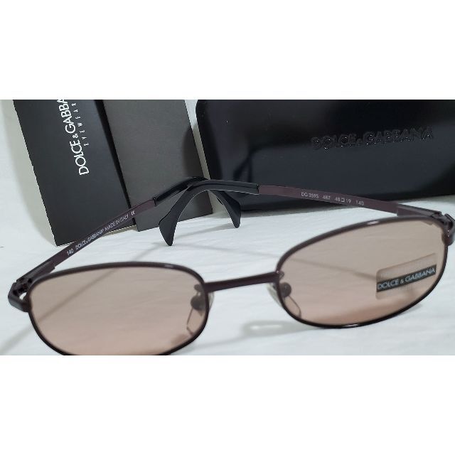 正規未 ドルチェ&ガッバーナ D&G ロゴ ブロンズメタルサングラス 茶 付属有
