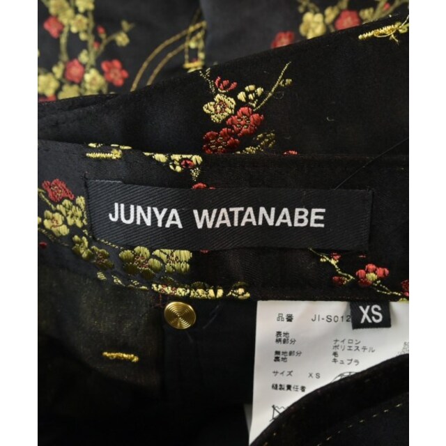 JUNYA WATANABE ひざ丈スカート XS 黒x黄x赤(花柄) 2