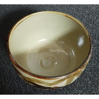 犬山焼 犬山本窯 五代尾関作十郎作 鉄絵 笹 竹文 茶碗 抹茶茶碗