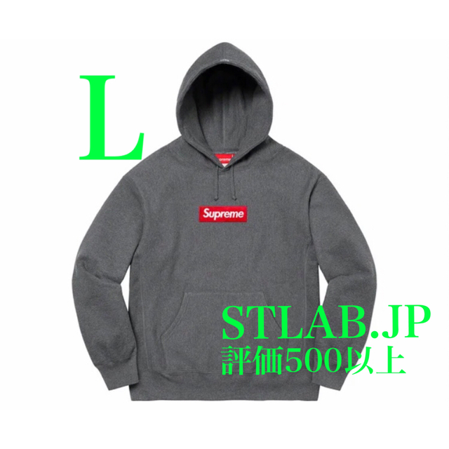 チャコール L Supreme Box Logo パーカー