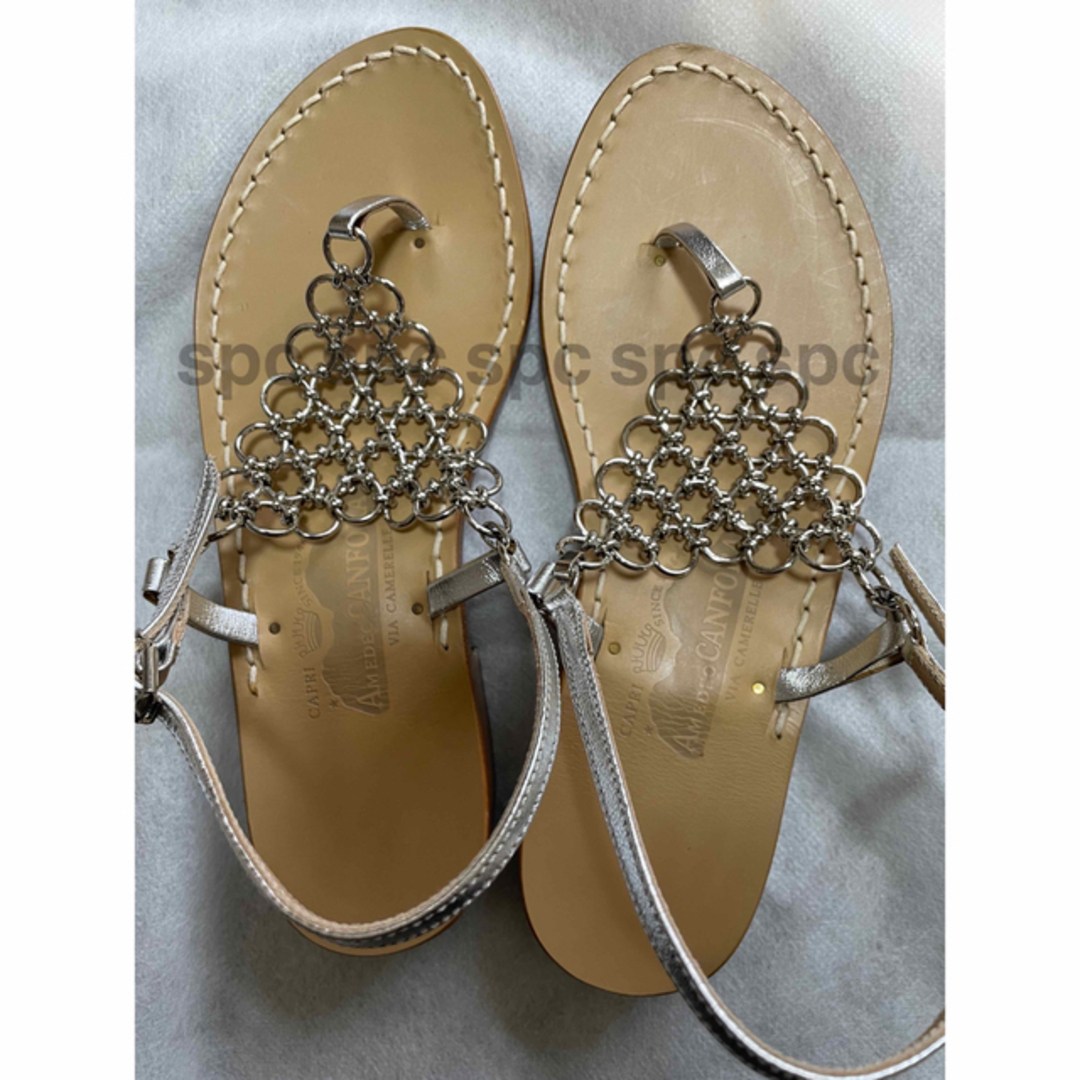 【新品未使用】カンフォラ CANFORA K Silver Sandals