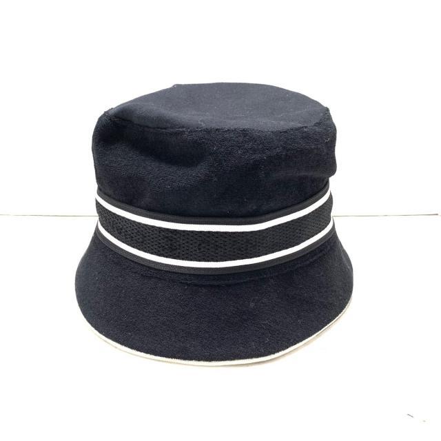 シャネル 帽子 M スポーツライン 黒×白