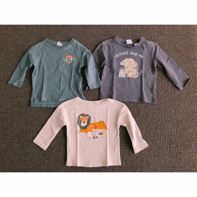 ZARA KIDS(ザラキッズ)のZARA Baby ロングTシャツ　ボーイ86cm 3点♡ キッズ/ベビー/マタニティのベビー服(~85cm)(Ｔシャツ)の商品写真