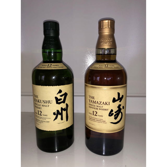 山崎12年＆白州「100周年記念蒸溜所ラベル」700ml×各1本(箱無し)