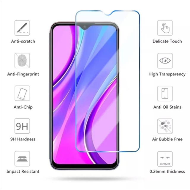 ANDROID(アンドロイド)の9Hガラスフィルム Xiaomi Redmi Note 9S カメラ分付 スマホ/家電/カメラのスマホアクセサリー(保護フィルム)の商品写真