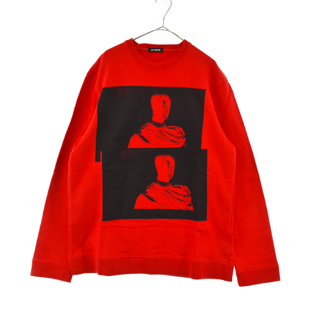 RAF SIMONS ラフシモンズ 18SS Regular Round Neck Sweat フォトプリントクルーネックスウェットトレーナー46センチ袖丈