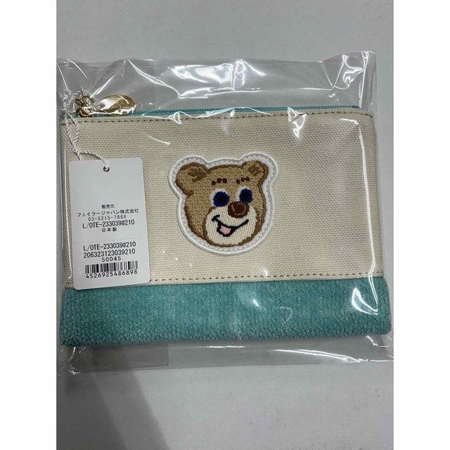 ☆新品☆オールドテディワッペンポーチ（ペールグリーン）