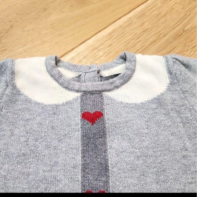 babyGAP(ベビーギャップ)のbaby GAP ベビーギャップ 長袖 ニット ワンピース 80サイズ ハート キッズ/ベビー/マタニティのベビー服(~85cm)(ワンピース)の商品写真