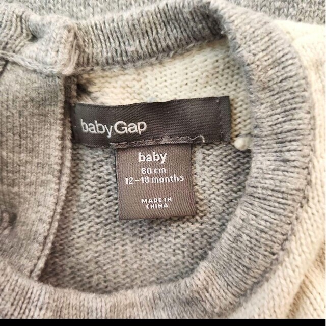 babyGAP(ベビーギャップ)のbaby GAP ベビーギャップ 長袖 ニット ワンピース 80サイズ ハート キッズ/ベビー/マタニティのベビー服(~85cm)(ワンピース)の商品写真