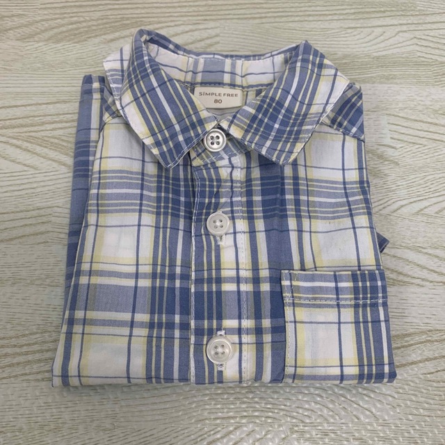 アカチャンホンポ(アカチャンホンポ)の80サイズ　半袖　襟付きチェックシャツ キッズ/ベビー/マタニティのベビー服(~85cm)(シャツ/カットソー)の商品写真