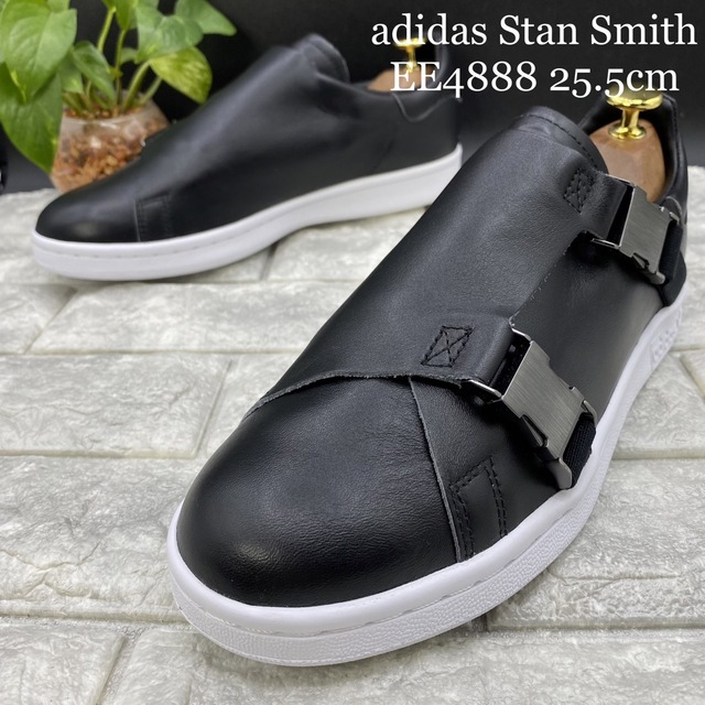 きんちゃん靴★新品 adidas アディダス スタンスミス バックル 本革 黒 25.5