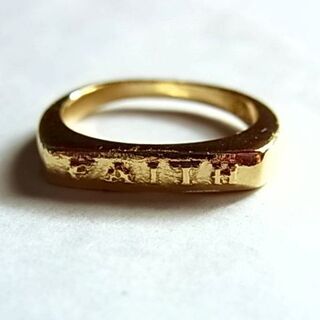 未使用品イエローゴールドカラー リング指輪15号FAITH男性メンズレディース(リング(指輪))