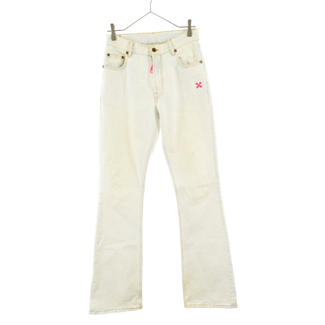 OFF-WHITE オフホワイト ワンポイントロゴ ストレートデニムパンツ