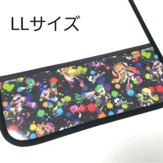 LLサイズ フックなし スプラトゥーン柄 ランドセルカバー 黒(外出用品)