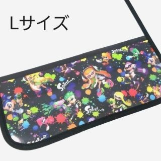 Lサイズ スプラトゥーン柄 ランドセルカバー 黒(外出用品)