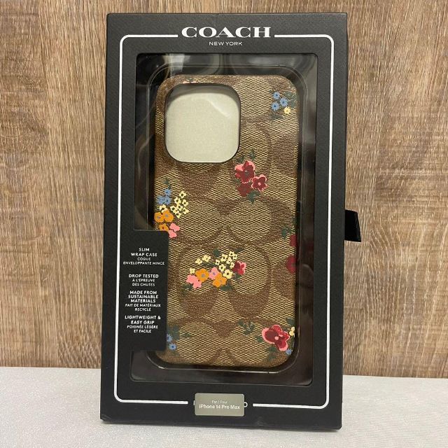 【新品未使用】COACH コーチ iPhone14 PRO MAX花柄　ケーススマホ/家電/カメラ