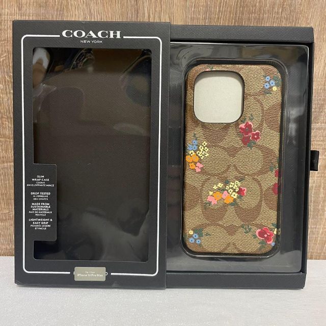 【新品未使用】COACH コーチ iPhone14 PRO MAX花柄　ケーススマホ/家電/カメラ