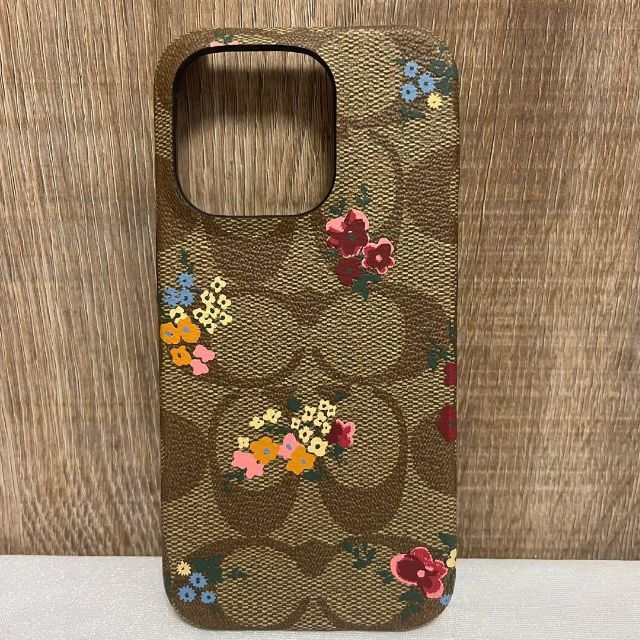 【新品未使用】COACH コーチ iPhone14 PRO MAX花柄　ケーススマホ/家電/カメラ