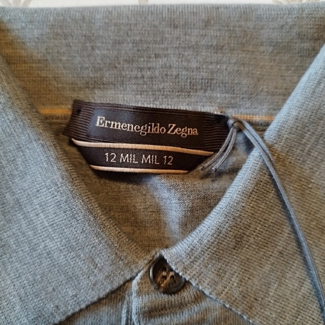 Ermenegildo Zegna(エルメネジルドゼニア)のエルメネジルドゼニア 12MILMIL12 ウールニット 長袖ポロシャツ 48 メンズのトップス(ポロシャツ)の商品写真