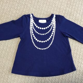 ケイトスペードニューヨーク(kate spade new york)のケイトスペード　100 紺色　ネックレス風カットソー　キッズ　半袖(Tシャツ/カットソー)