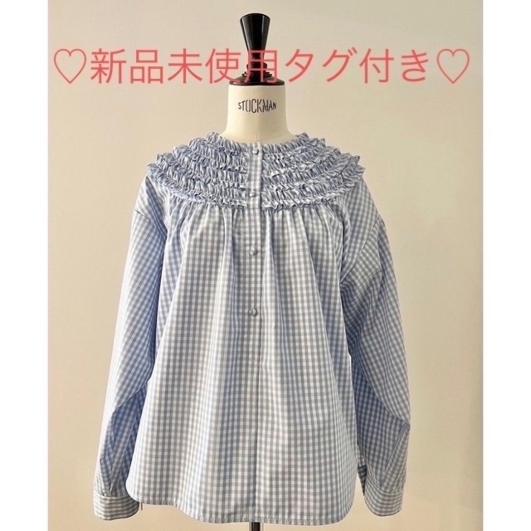 新品♡rosymonster gingham mini frill blouse