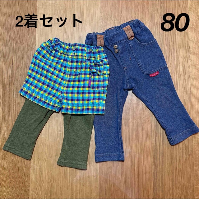 RAG MART(ラグマート)の美品【RAGMART】パンツ2着セット♡80 キッズ/ベビー/マタニティのベビー服(~85cm)(パンツ)の商品写真