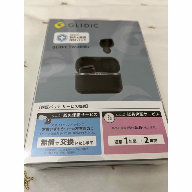 Softbank(ソフトバンク)の新品　GLIDiC TW-4000s ワイヤレスイヤホン　ブラック スマホ/家電/カメラのオーディオ機器(ヘッドフォン/イヤフォン)の商品写真