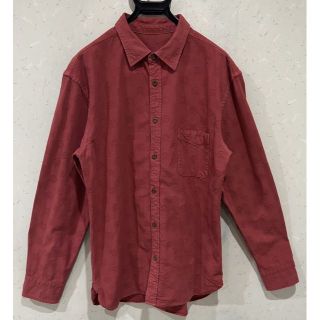 モモタロウジーンズ(MOMOTARO JEANS)の＊桃太郎ジーンズ シャドー家紋 総柄 木工ボタン 長袖 シャツ トップス 44(シャツ)