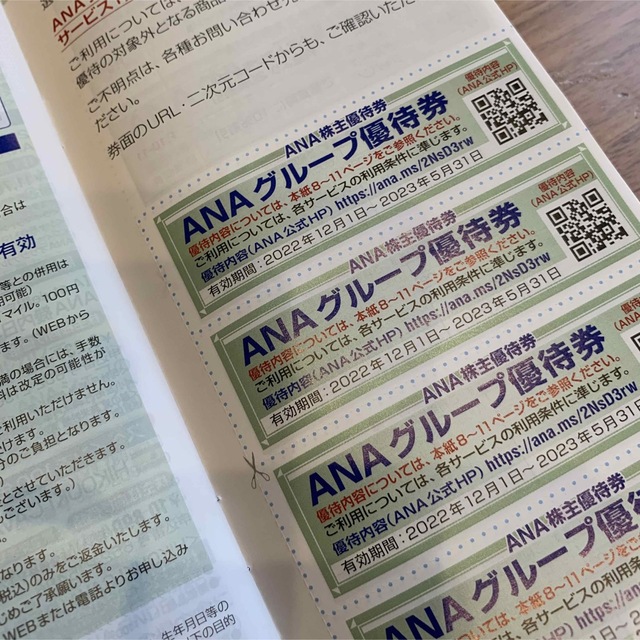 ANA(全日本空輸)(エーエヌエー(ゼンニッポンクウユ))のANA株主優待券、グループ優待券 チケットの優待券/割引券(その他)の商品写真